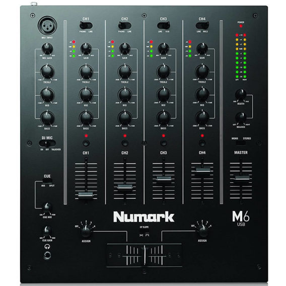 M6 USB – NUMARK Table de mixage DJ 4 canaux en USB, avec afficheurs LED, un égaliseur, et une interface audio USB